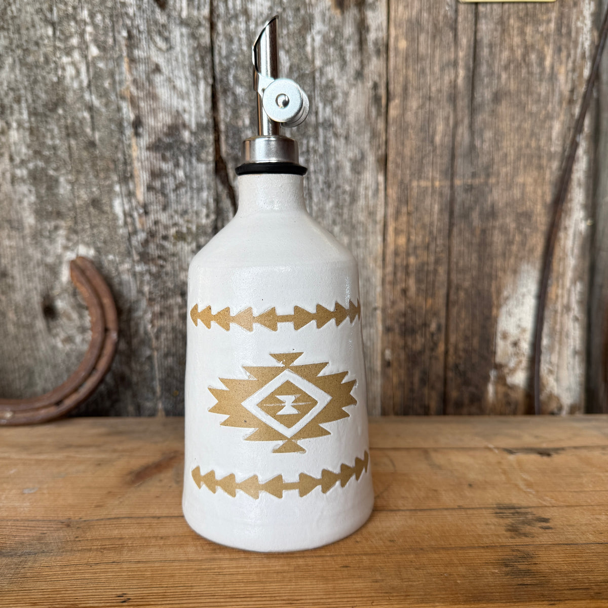 Oil Bottle  - White Southwestern
