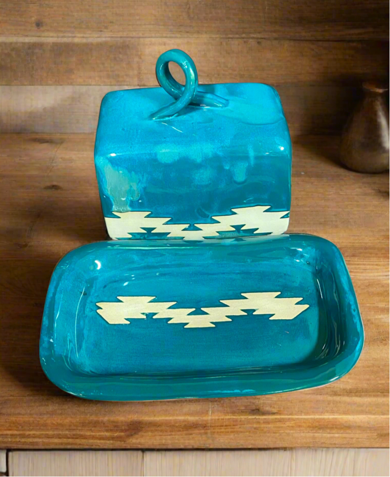 Butter Dish - Full pound butter Turquoise