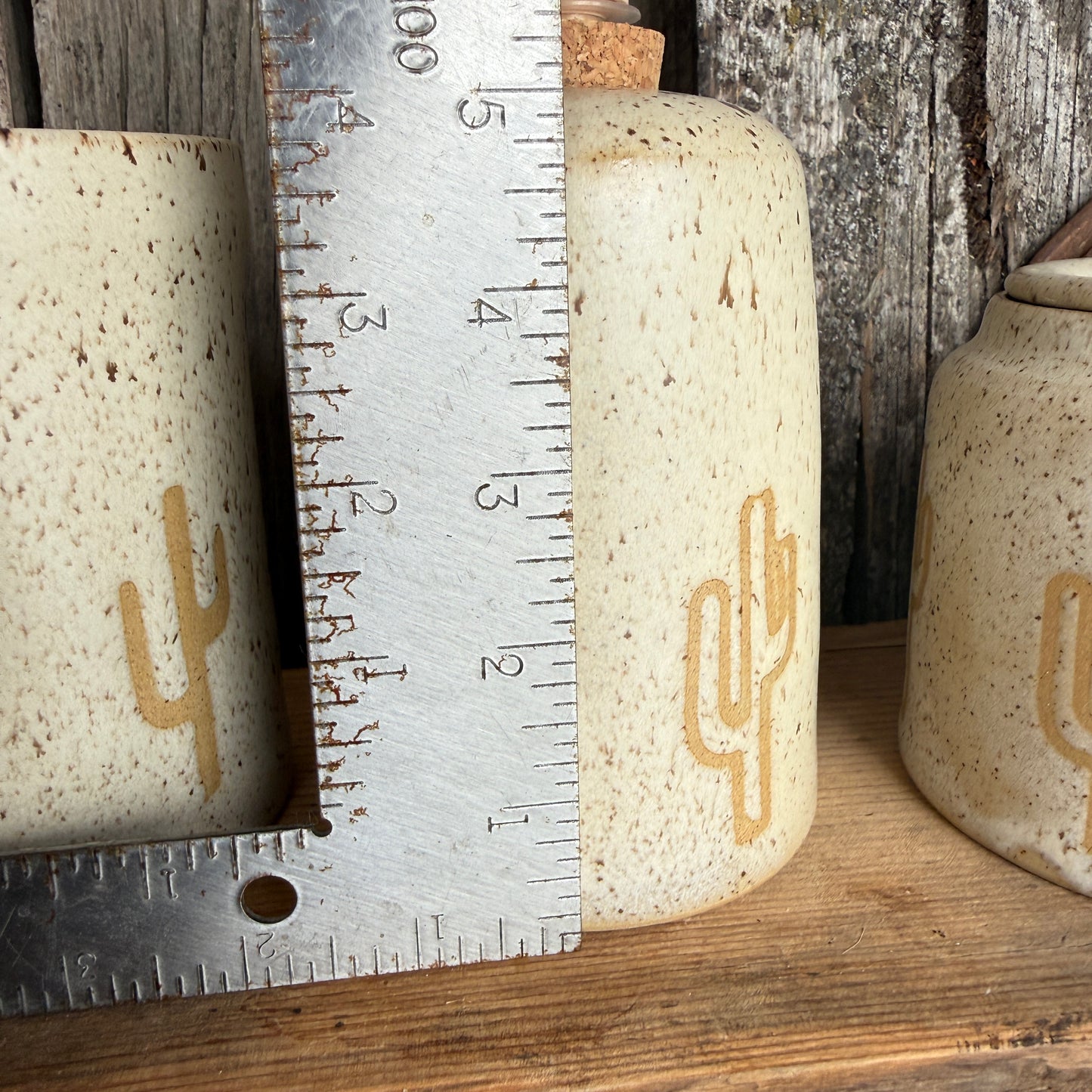Bathroom Set of 3 - Soap Bottle, canister, and electic toothbrush holder - Cactus Speckle Park