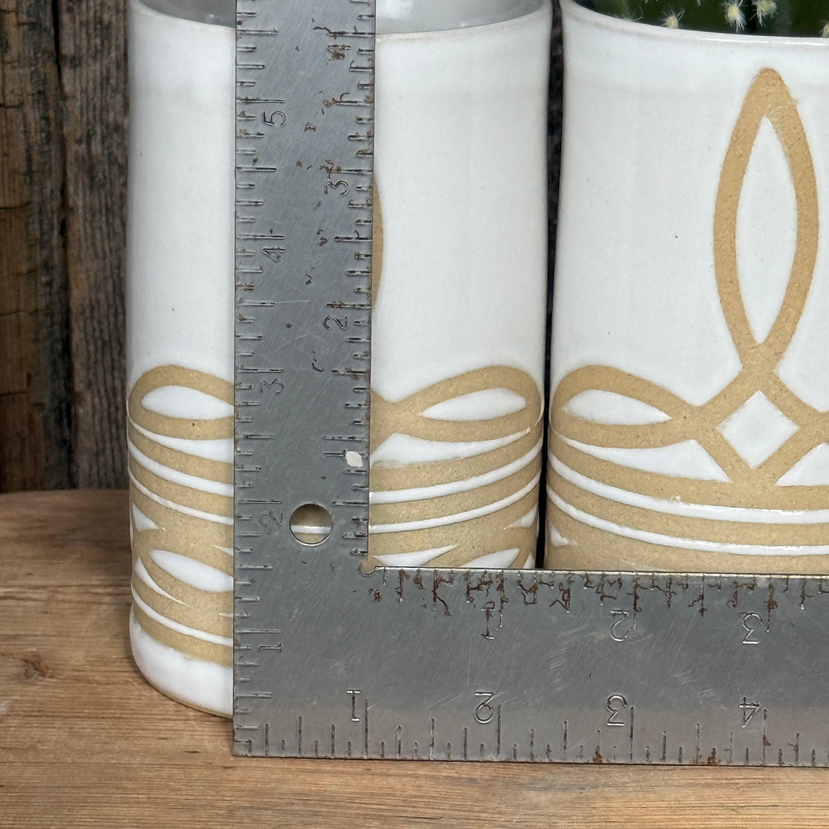 Cup Set of 4 - White Bootstitch