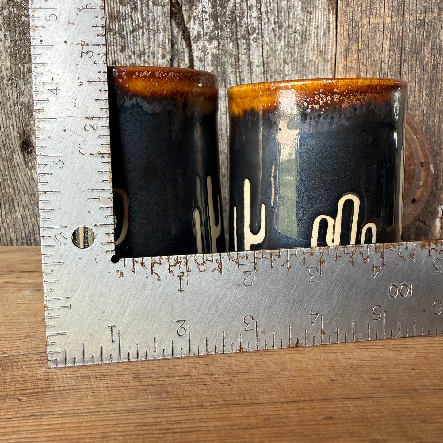 Cup Set of 2 - Cactus copper and gun medal