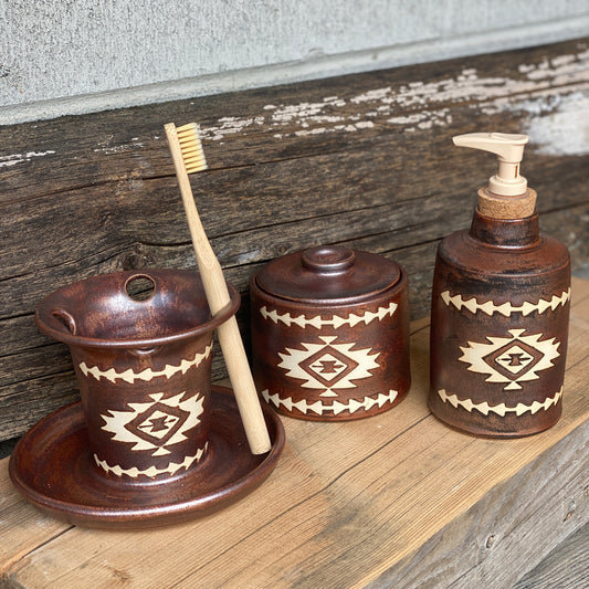 Bathroom set of 3 Copper