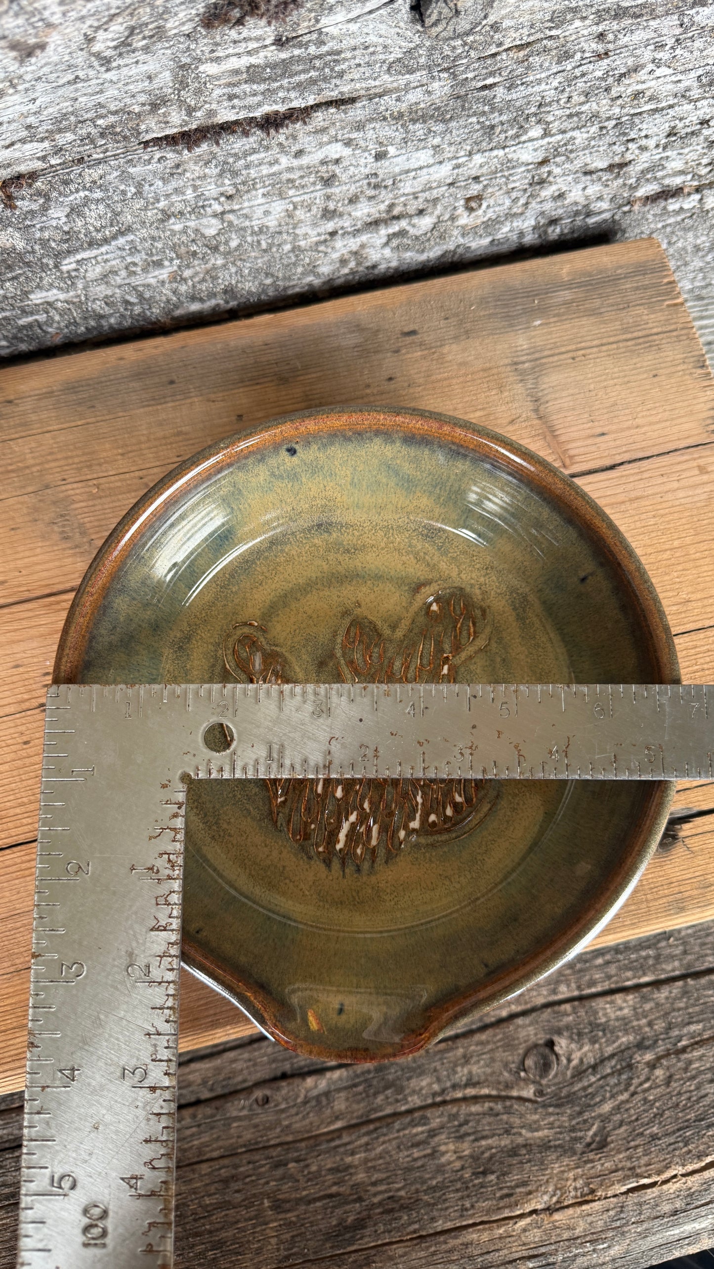 7” Prickly Pear Cactus Garlic Keeper and Grate Plate