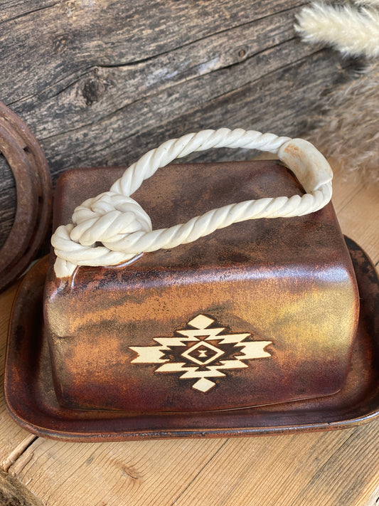 Butter Dish - Rope Honda in Copper 2
