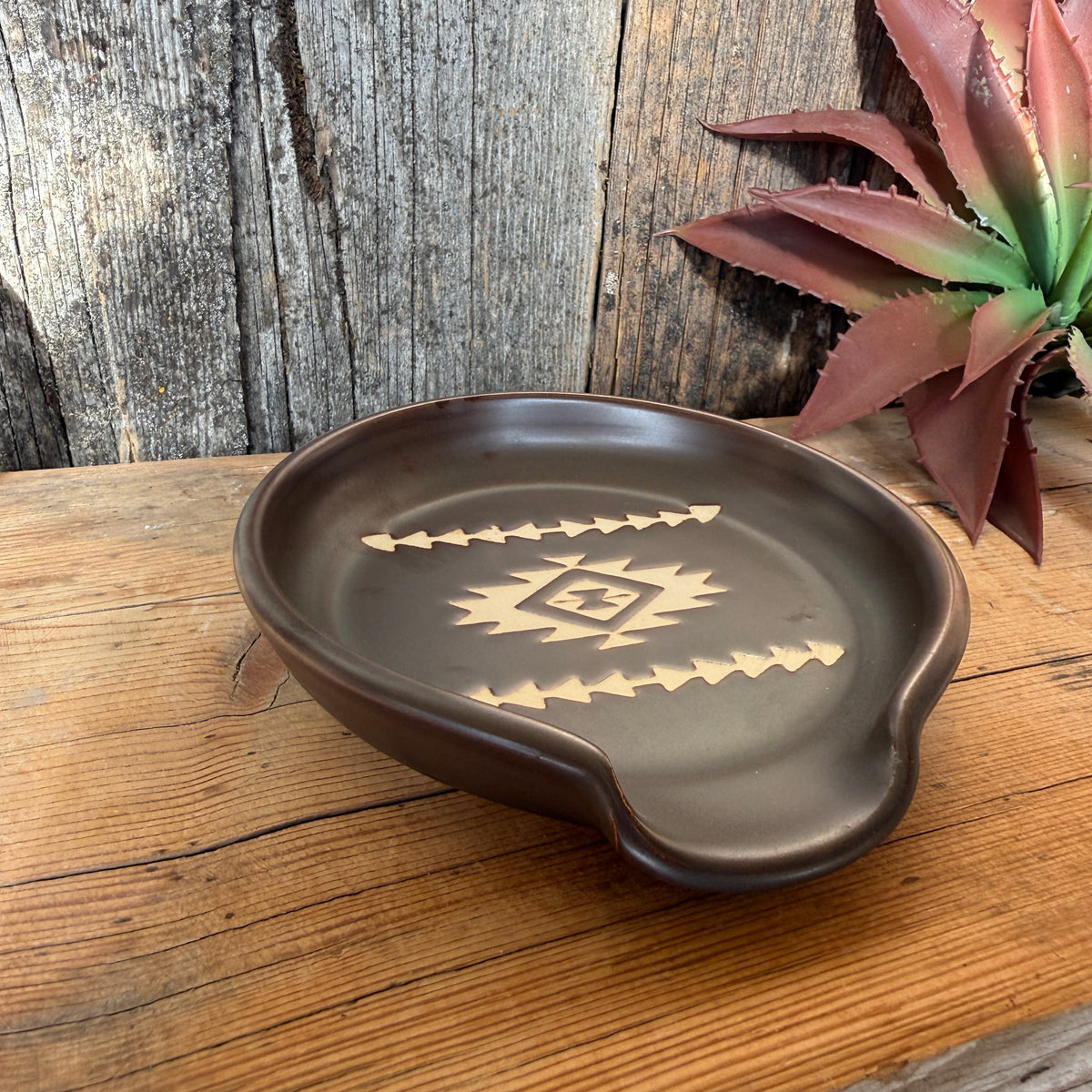 Spoon Rest - Leather Southwestern 2