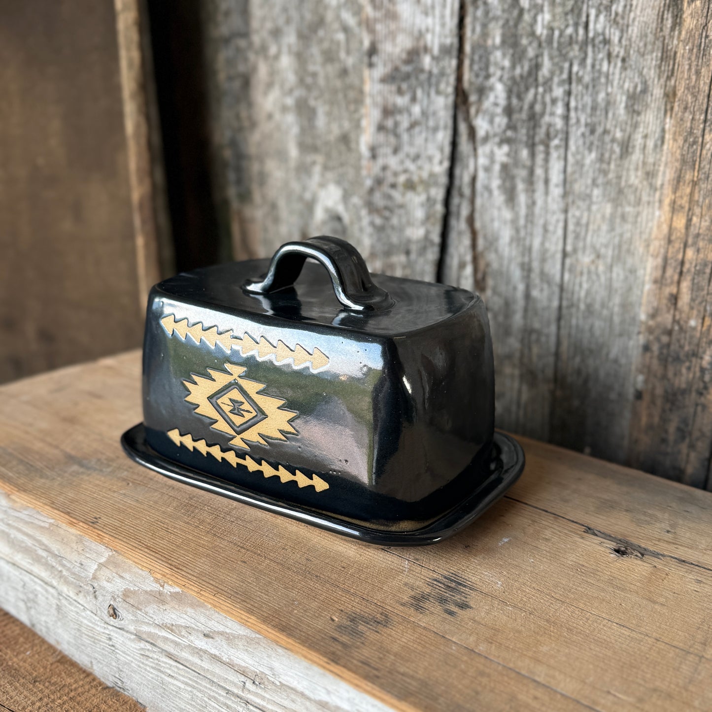 Butter Dish Gunmetal Southwestern (2)