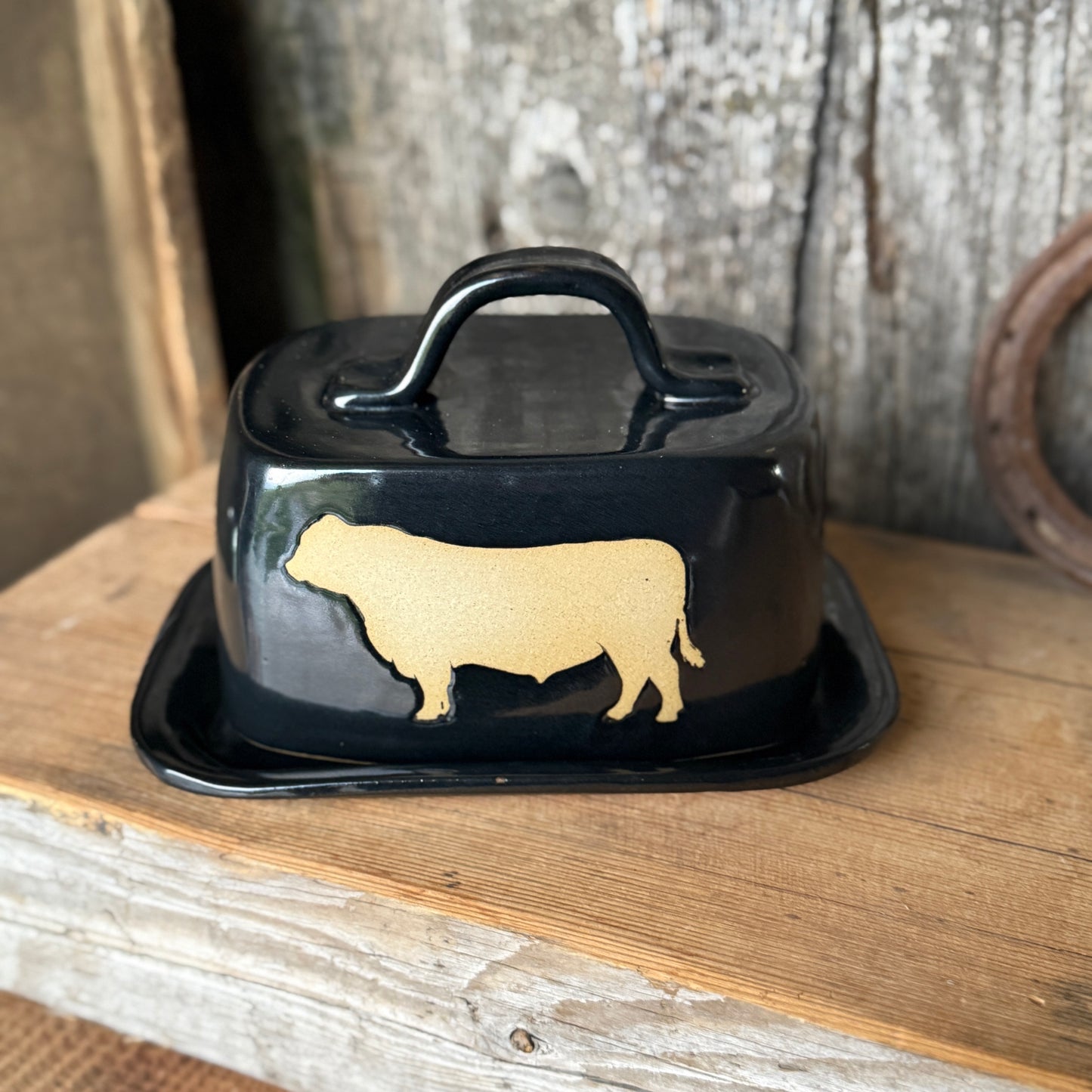 Butter Dish Gunmetal Cattle