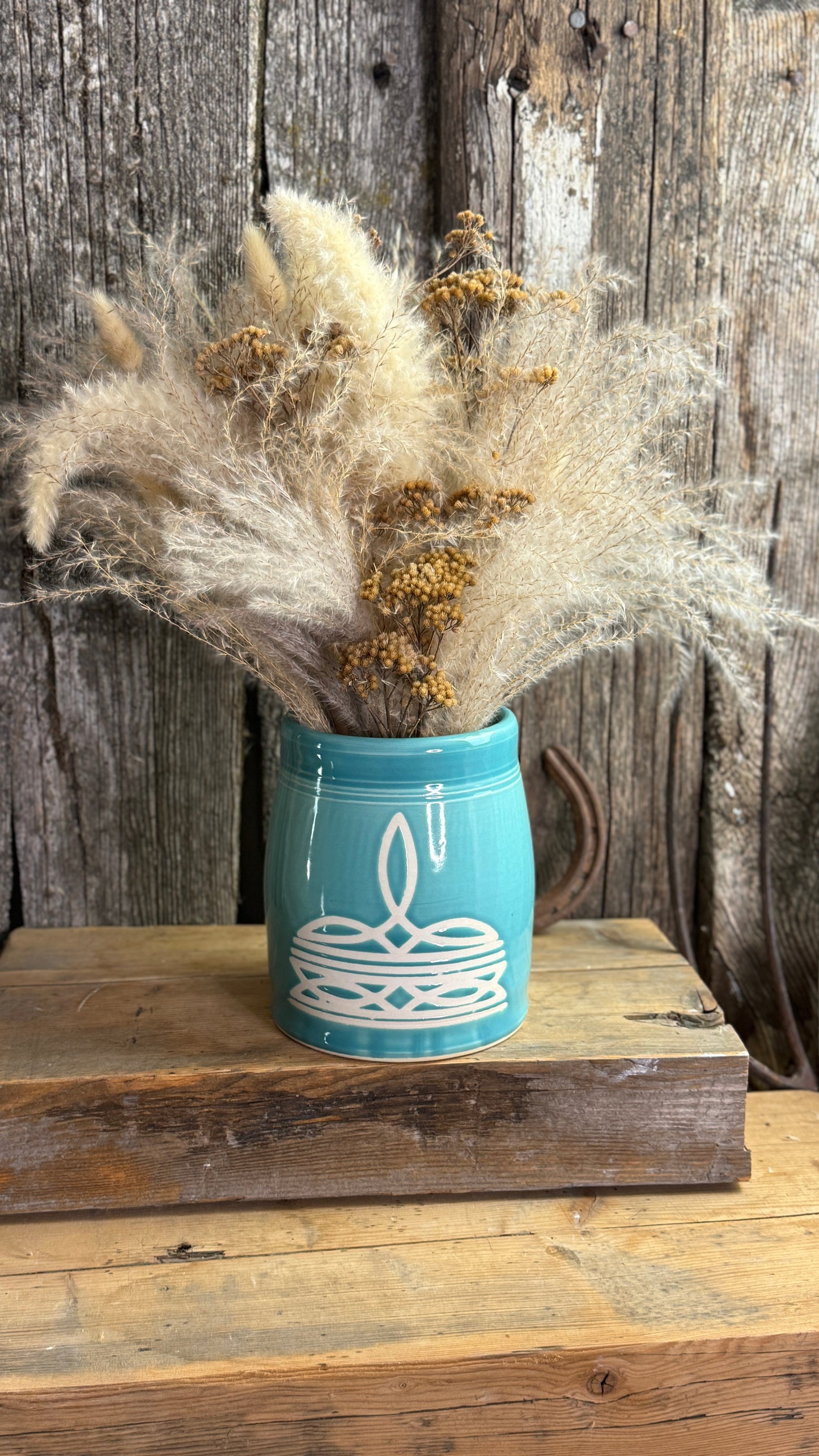 Kitchen Utensil Crock and oil bottle  dispenser - Tiffany Turquoise