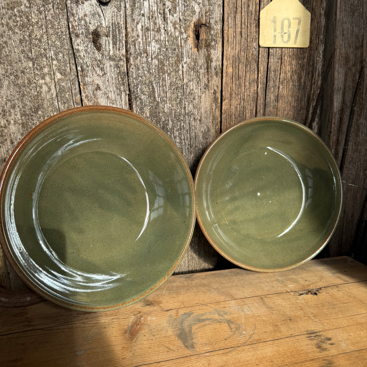 Girl Dinner Bowl/Plate Set of Medium and Large