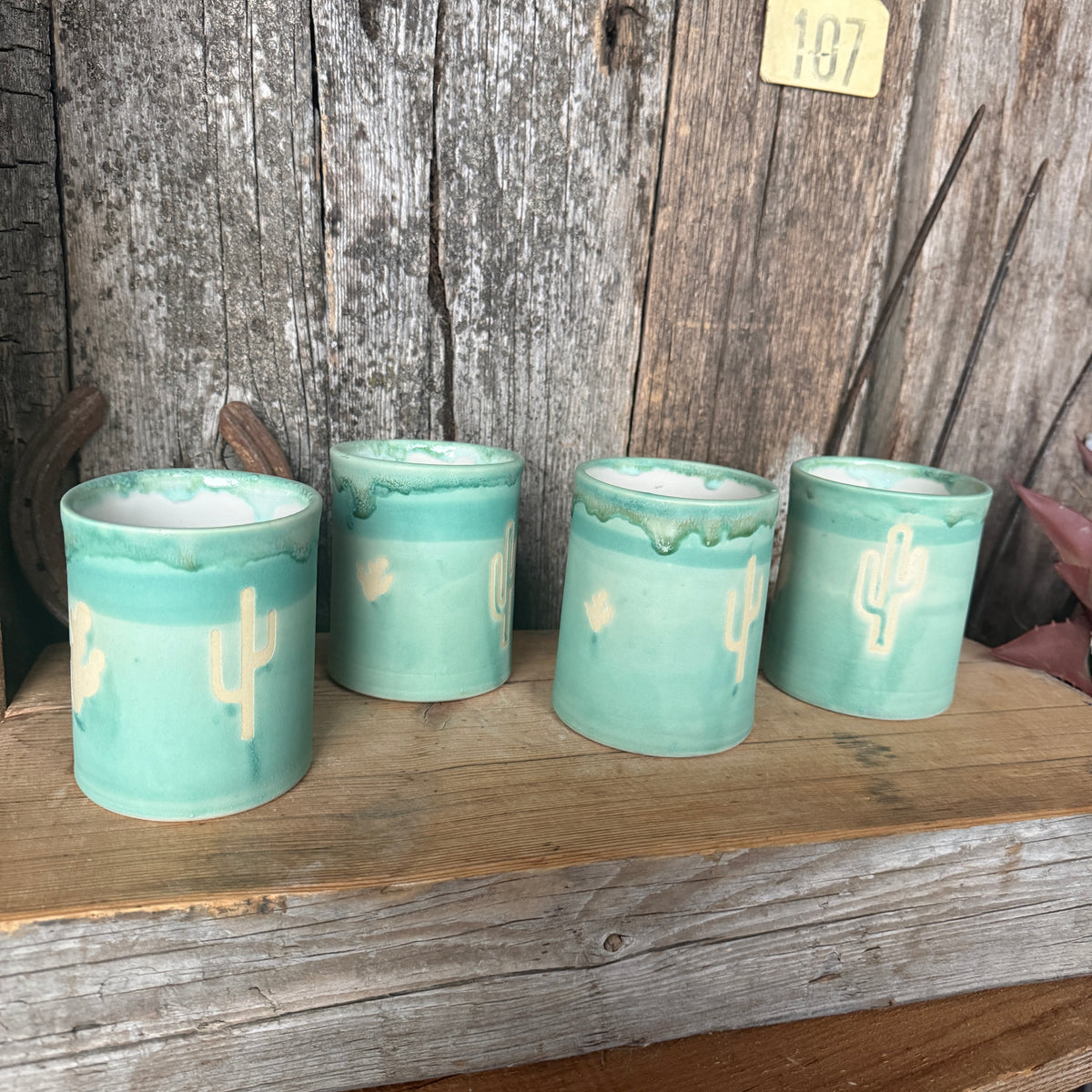 Cup Set of 4 - Tiffany Turquoise Southwestern
