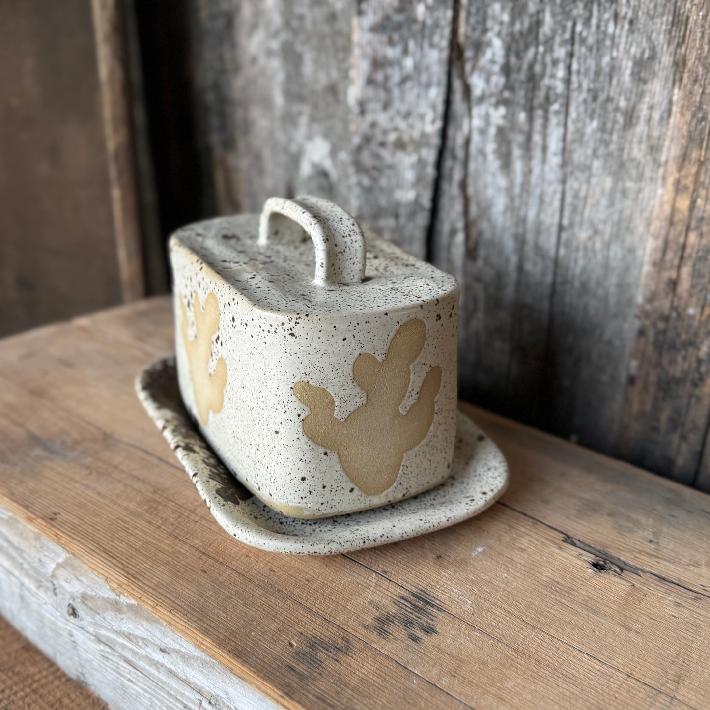 Butter Dish Speckle Park prickly pear