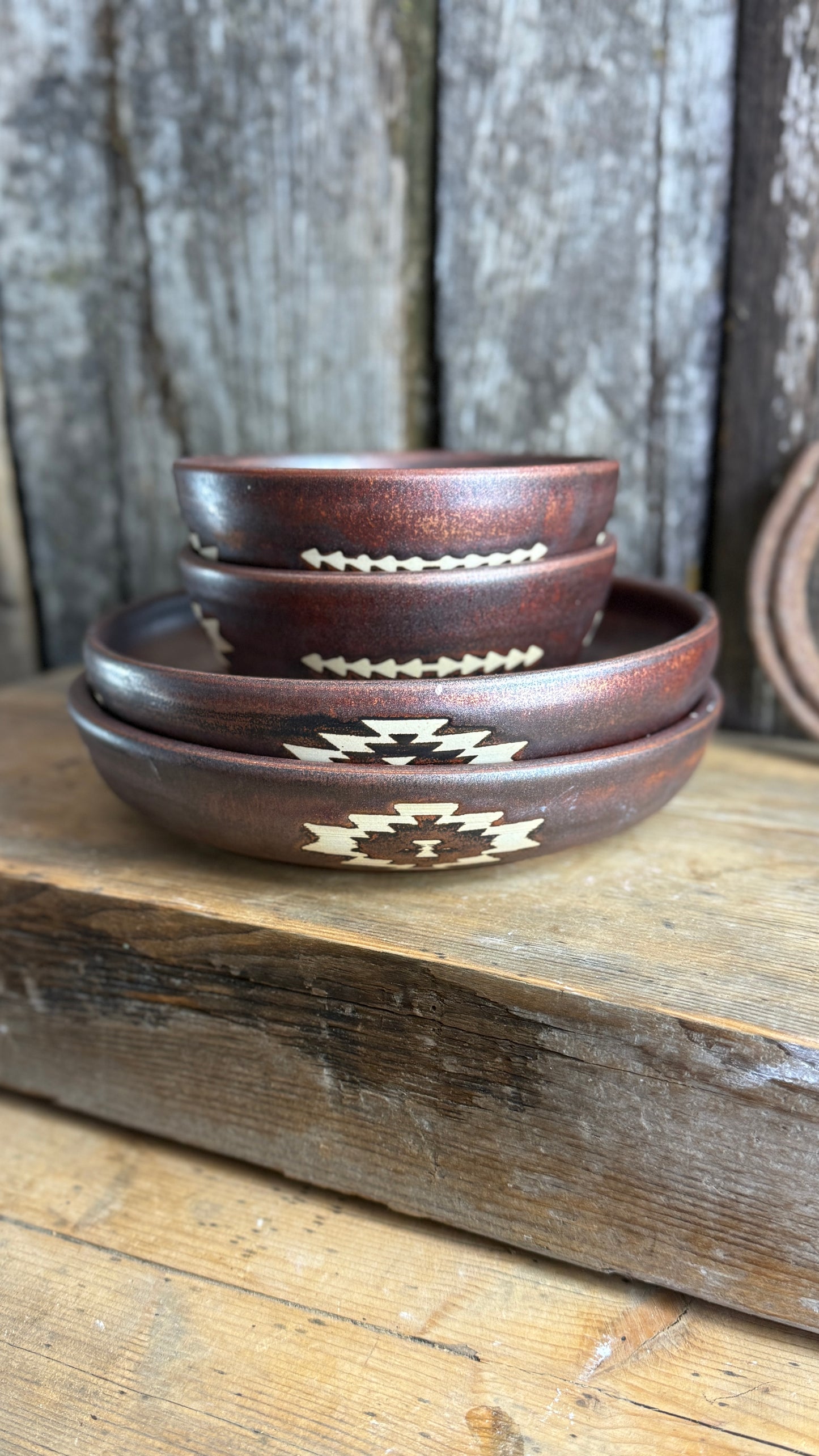 Girl Dinner Bowl/Plate Set of 4-Copper