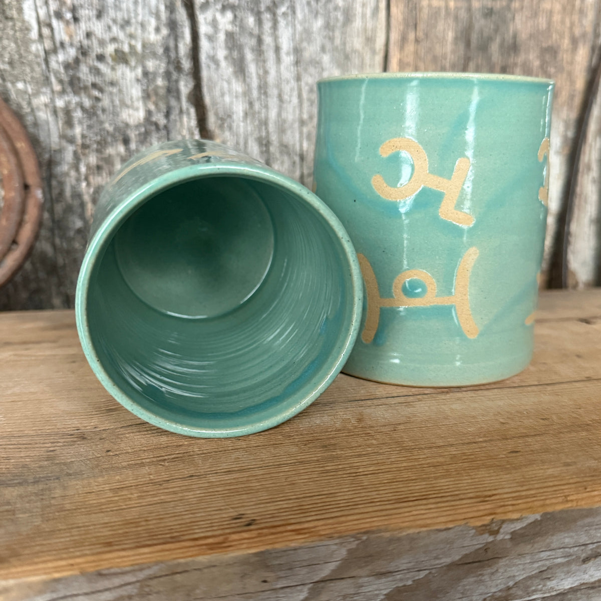 Cup Set of 2 - Branded Turquoise