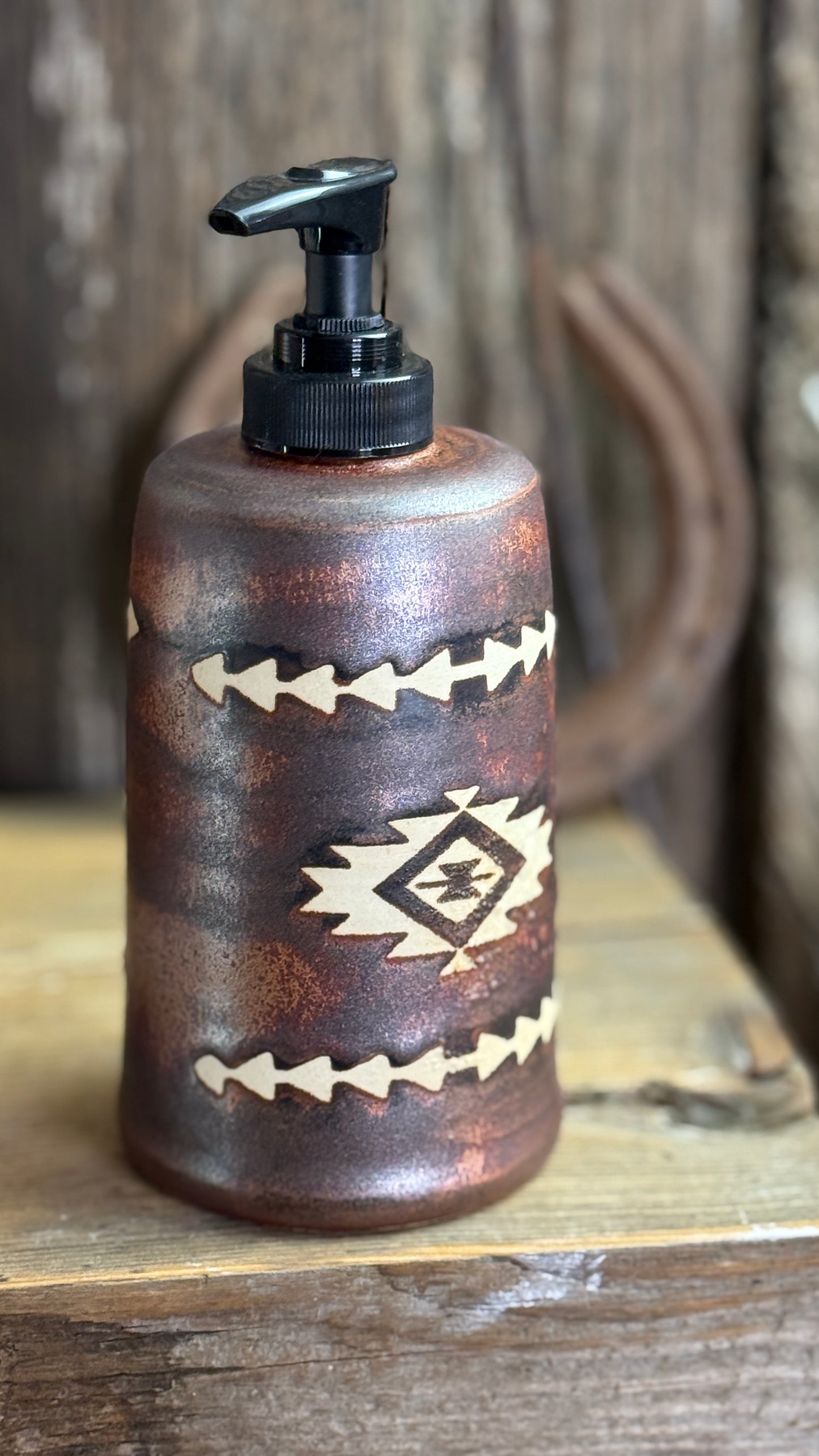 Kitchen Utensil Crock and soap dispenser - Southwestern Copper