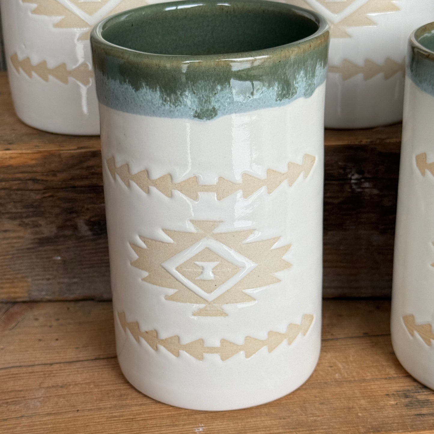 Cup Set of 4 - Southwestern White and Sagebrush