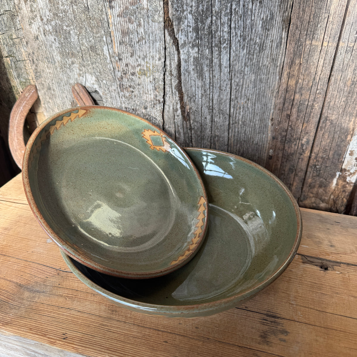 Girl Dinner Bowl/Plate Set of Small and Large