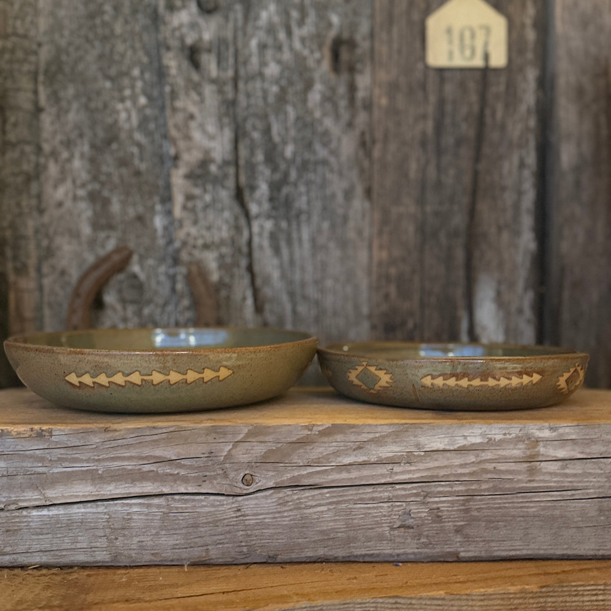 Girl Dinner Bowl/Plate Set of 2- sagebrush southwestern
