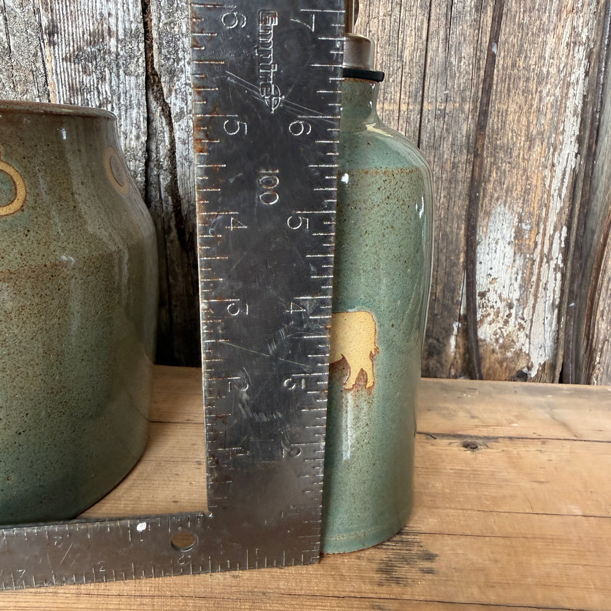 Kitchen Utensil Crock, spoon rest and oil bottle- Sagebrush Branded Cattle