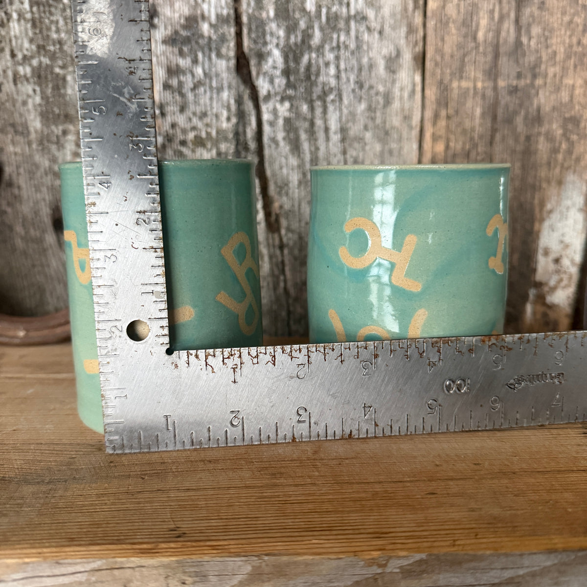 Cup Set of 2 - Branded Turquoise