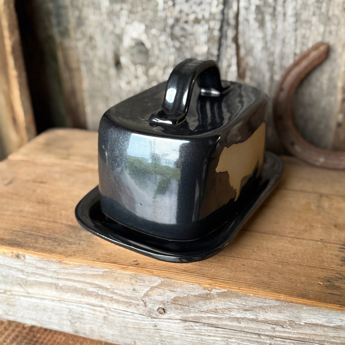 Butter Dish Gunmetal Cattle