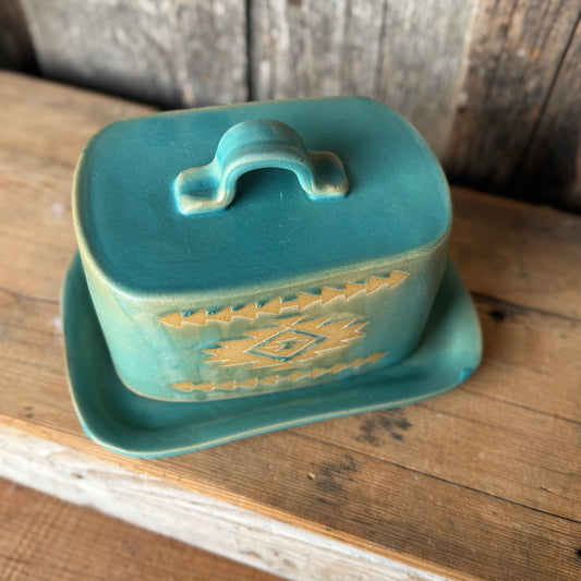 Butter Dish Tiffany Turquoise Southwestern