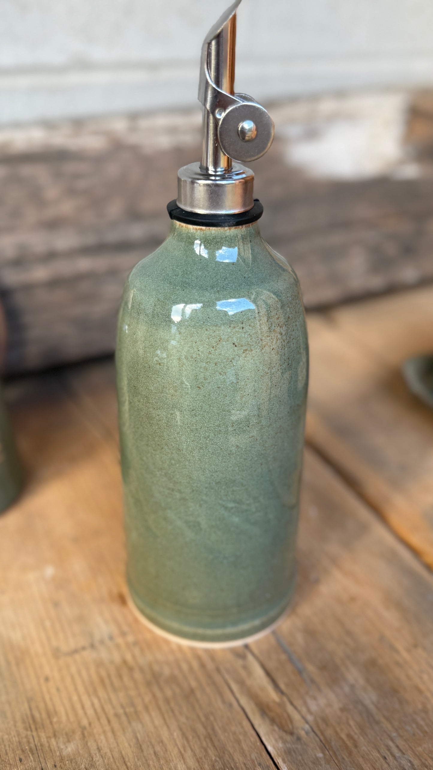 Set- Bootstitch Butter dish, soap dispenser and oil bottle