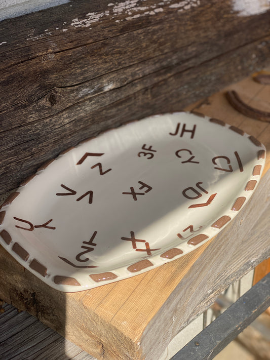 Buck stitch Branded Platter