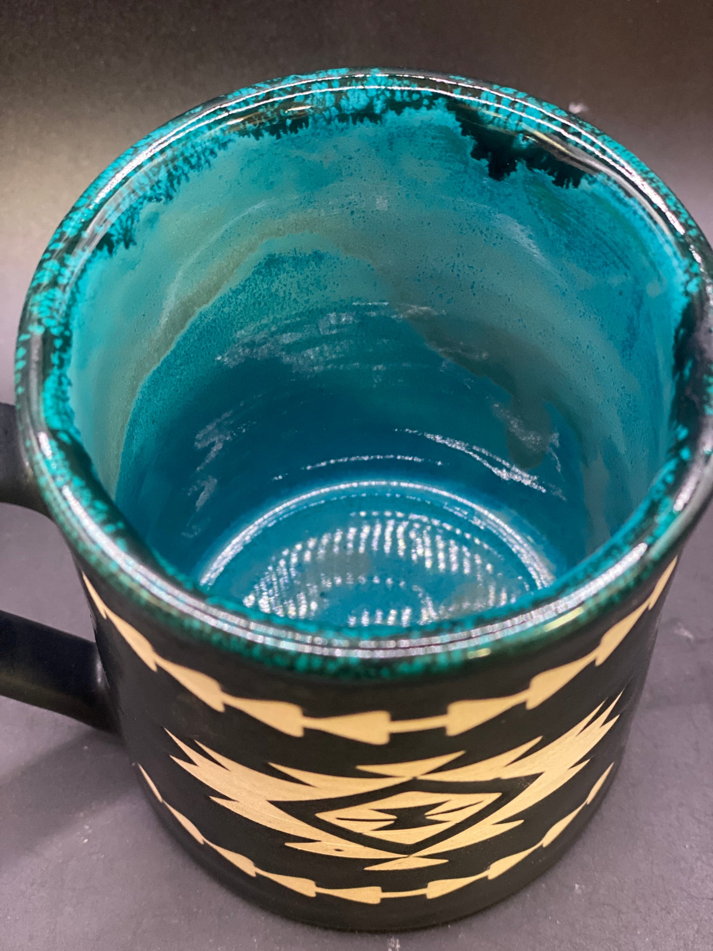 Southwestern Mug - Turquoise and Black