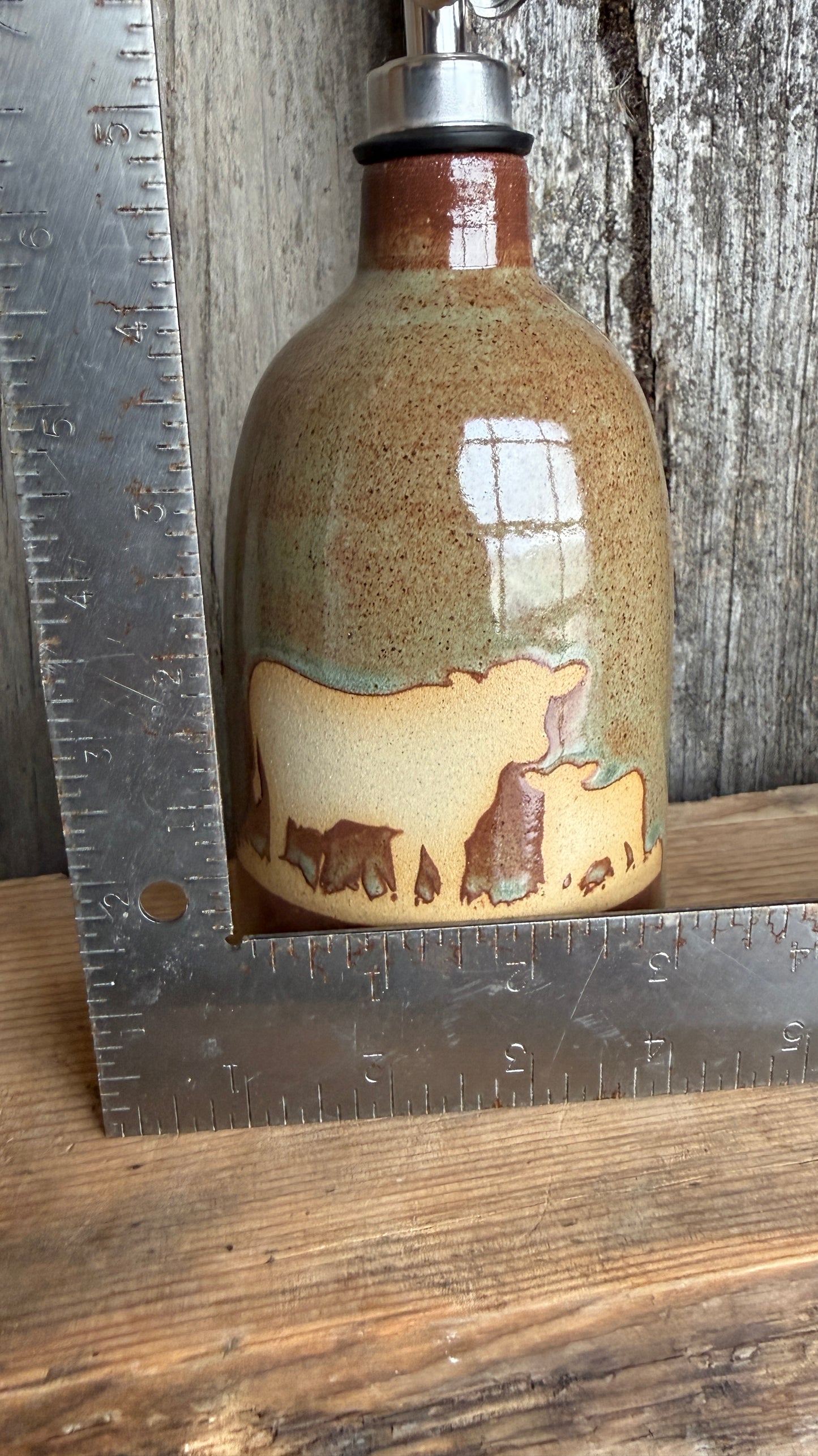 Oil Bottle - Cow Calf : sagebrush patina