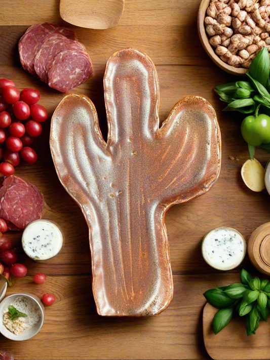 Copper Cactus Platter Small