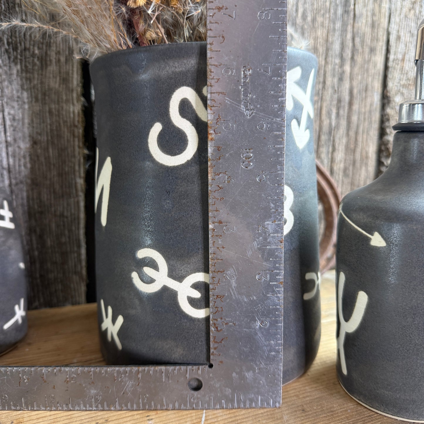 Kitchen crock set with oil and soap bottle- River Rock Branded