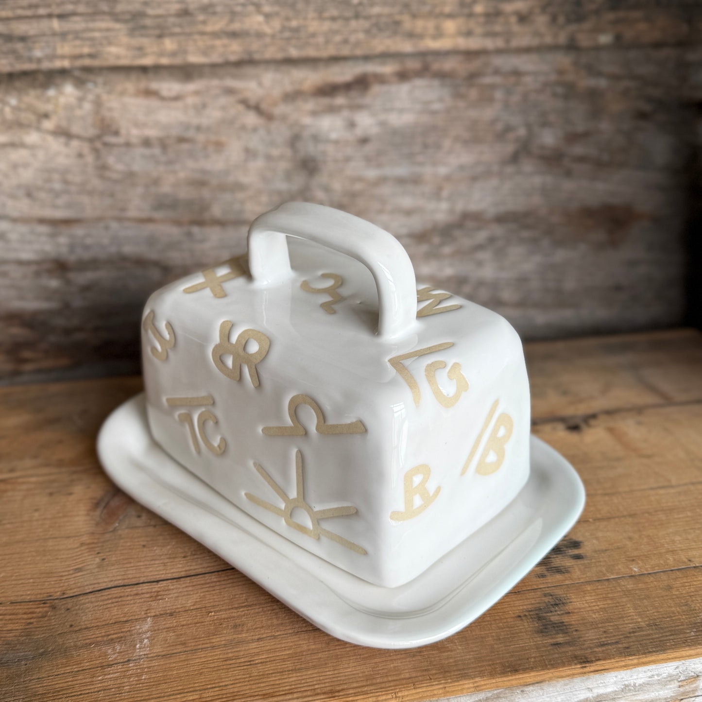 Butter Dish - White Branded