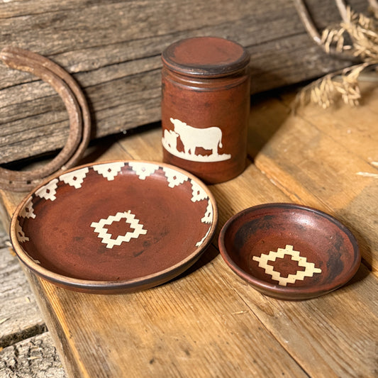 Bowl, ring dish and canister set