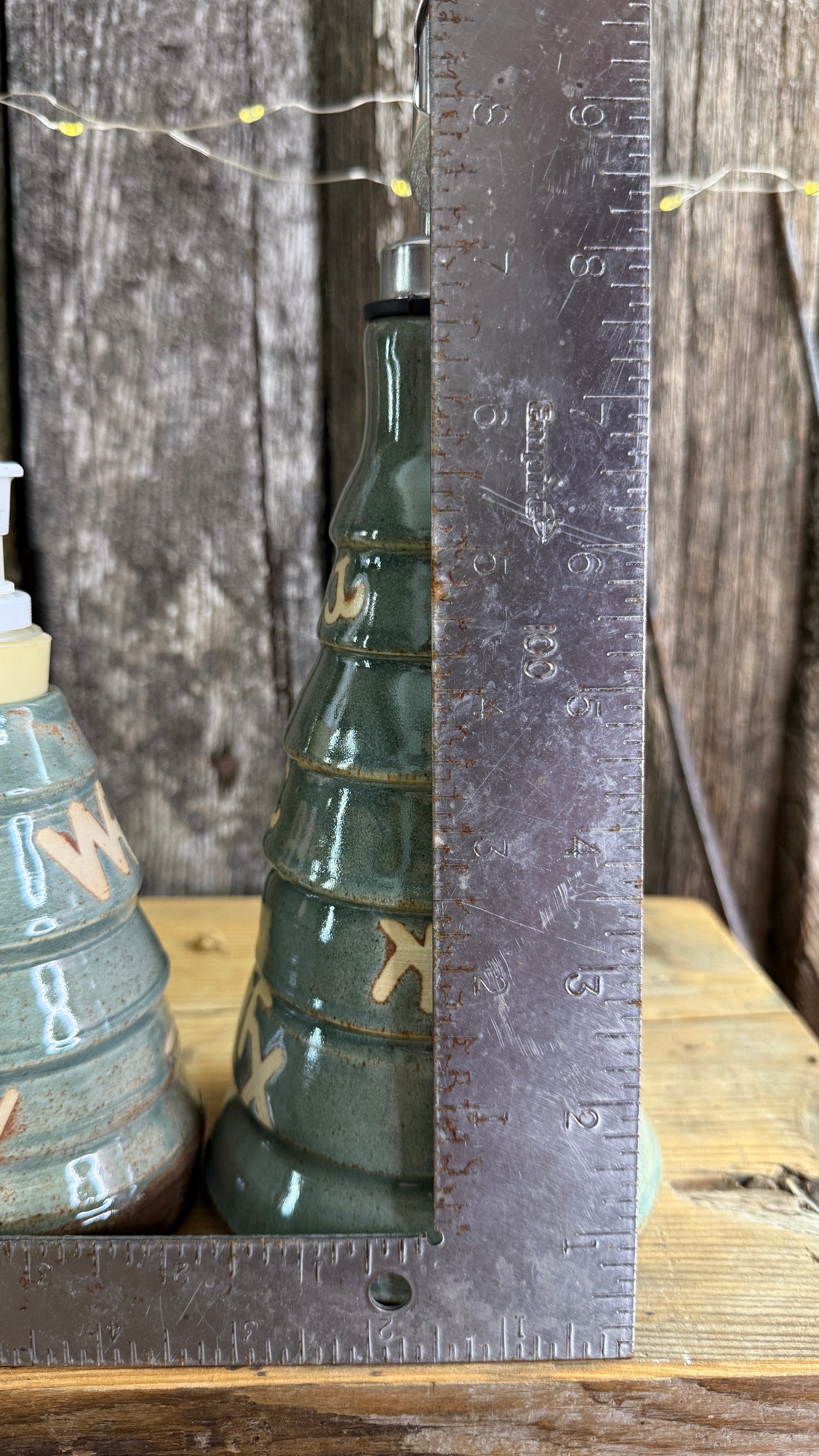 Cowboy Christmas tree oil bottle and soap dispensers set