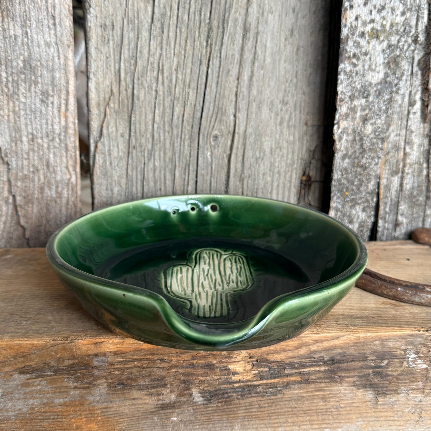 Spoon Rest and Herb stripper - cactus emerald green