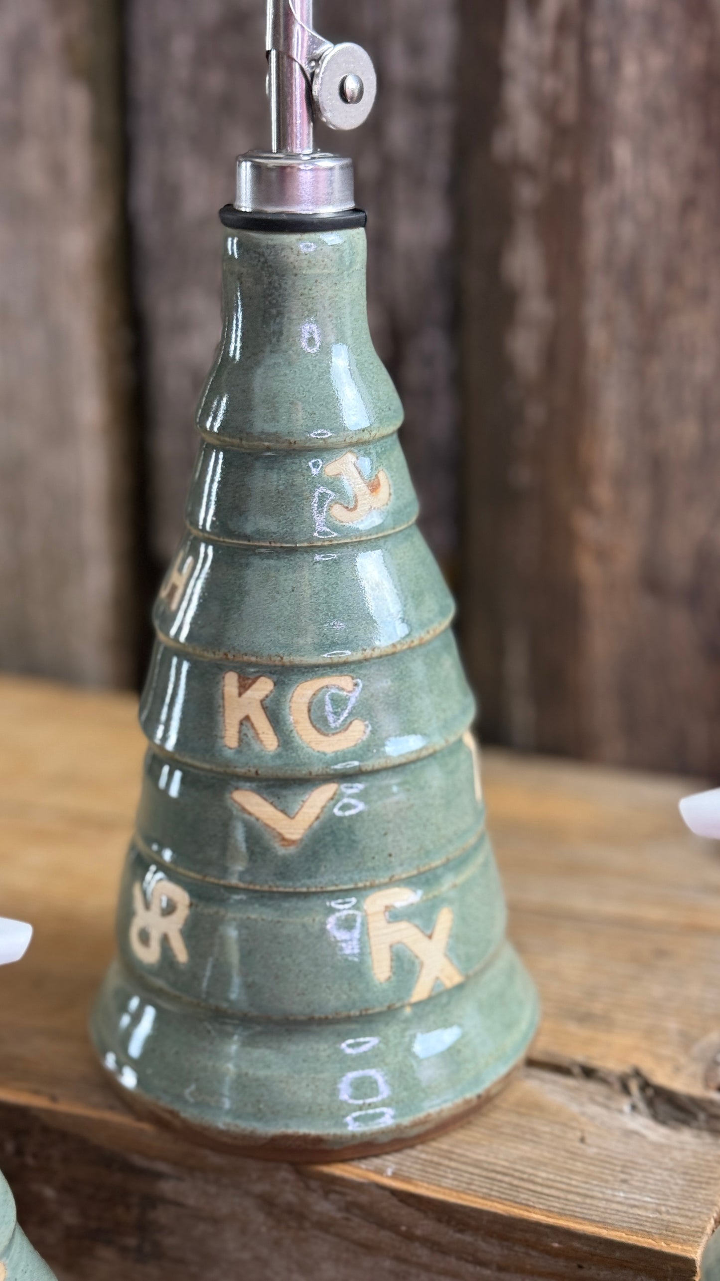 Cowboy Christmas tree oil bottle and soap dispensers set