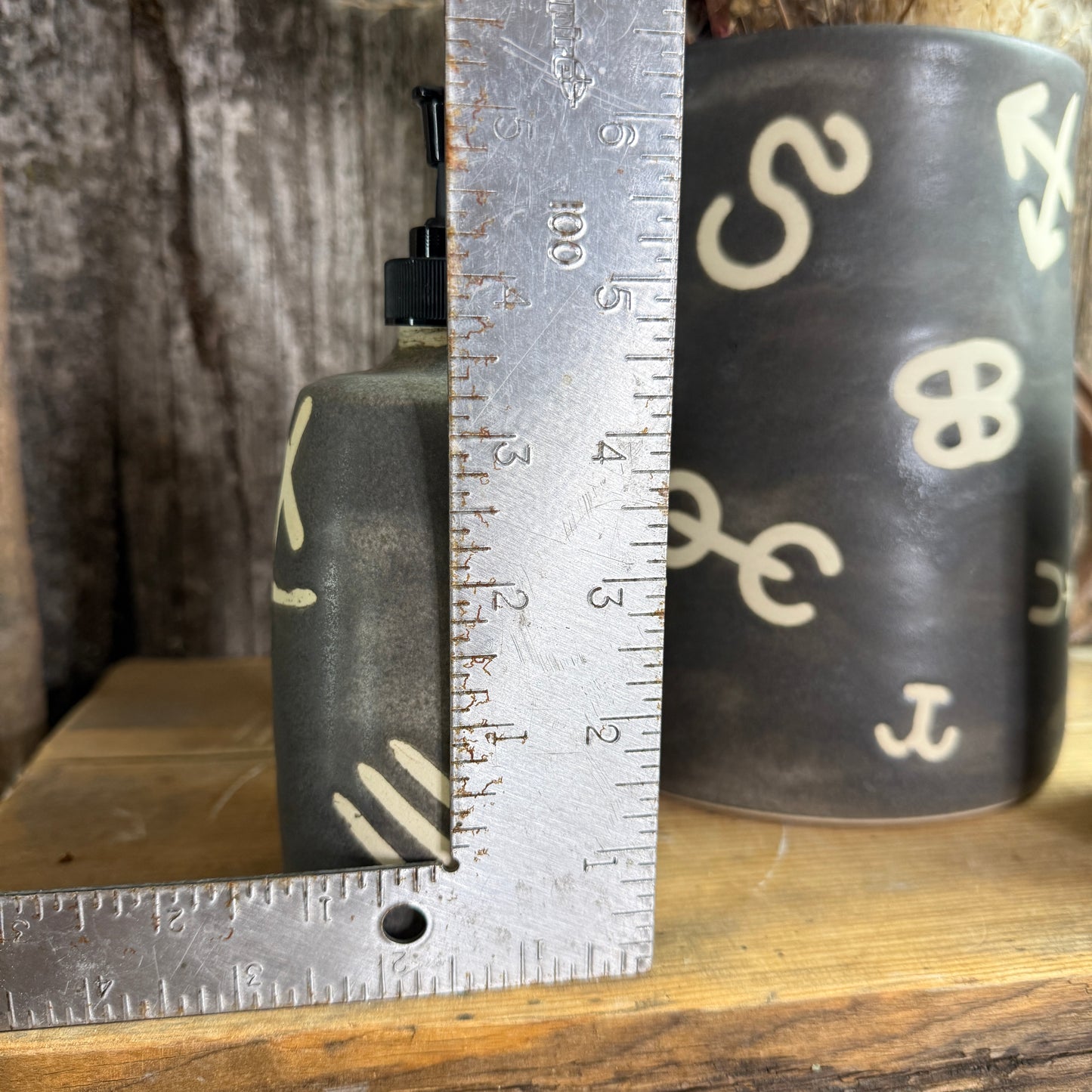 Kitchen crock set with oil and soap bottle- River Rock Branded