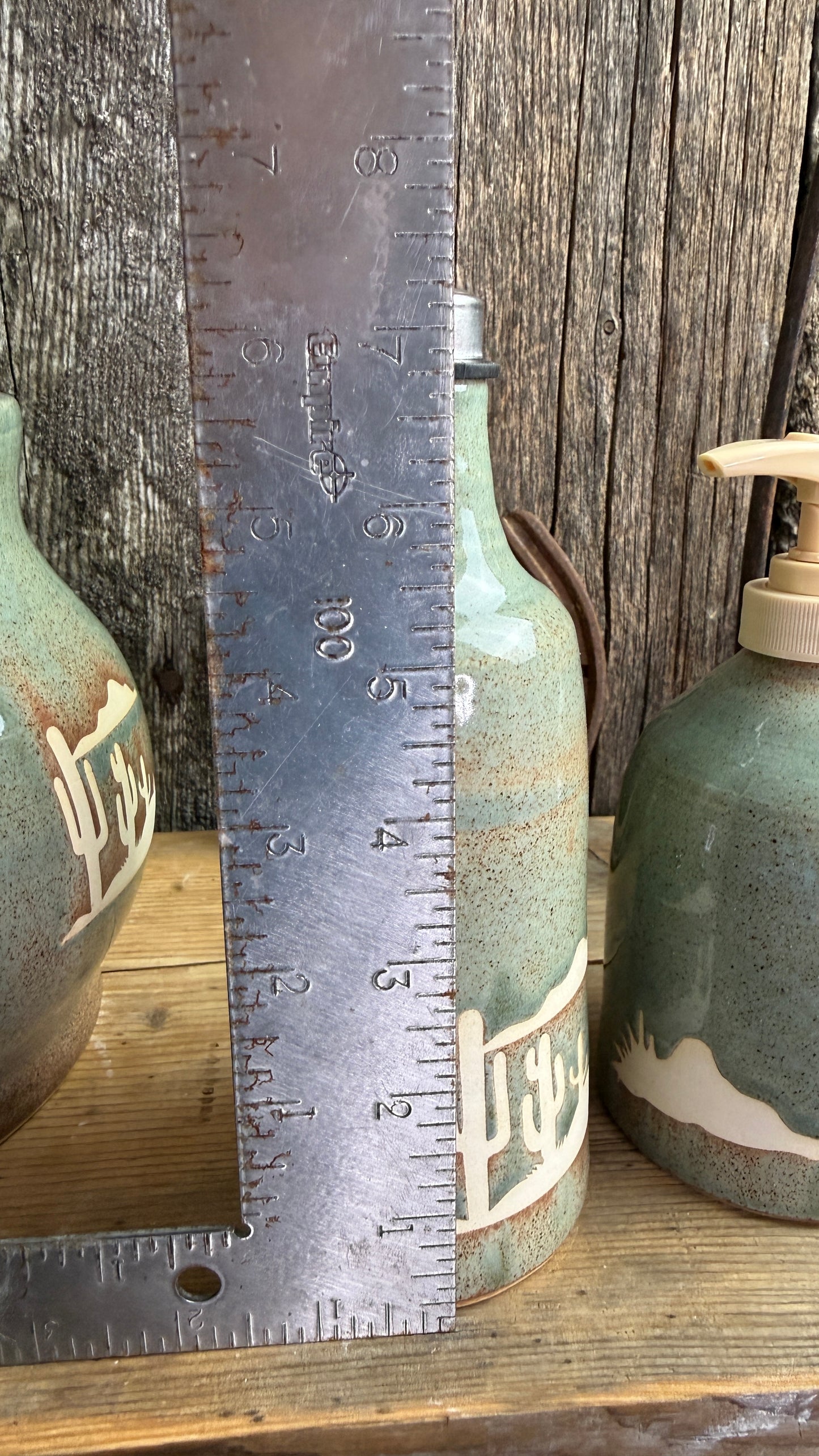 Kitchen crock set with oil and soap bottle- Desert Sagebrush