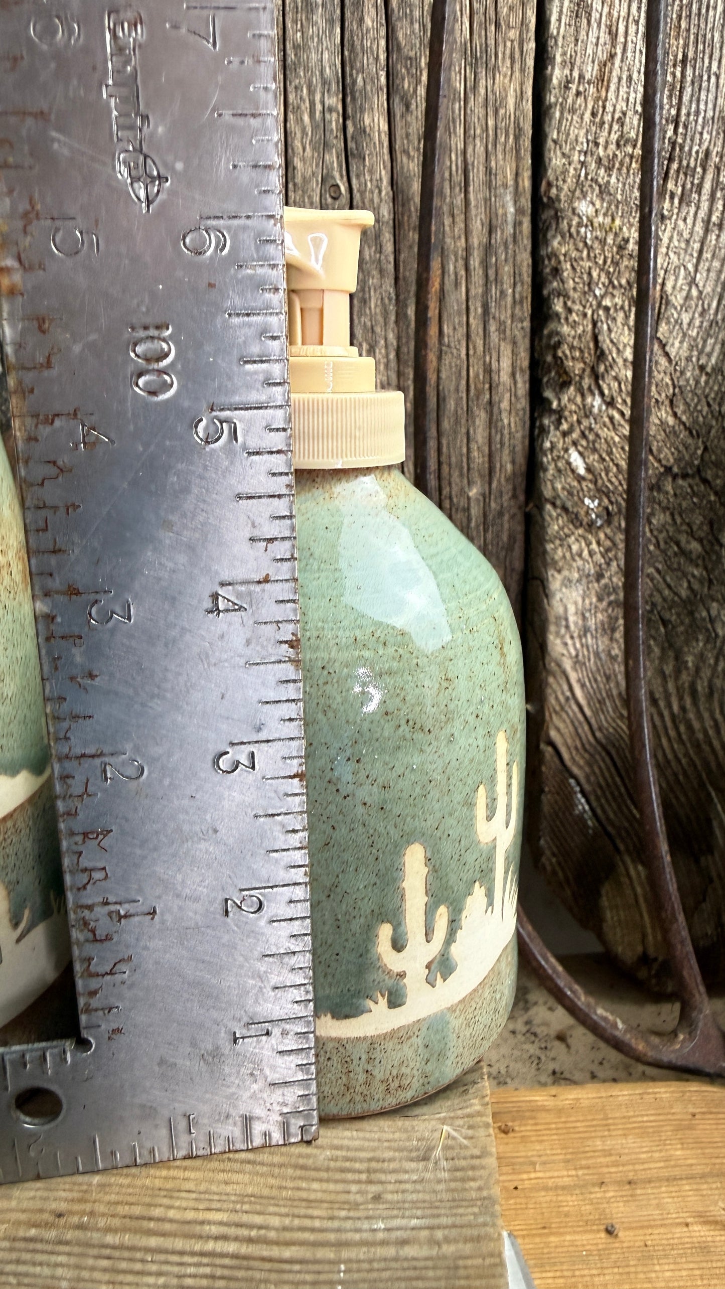Kitchen crock set with oil and soap bottle- Desert Sagebrush